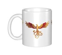 UDFKGLP Golden Fire Phoenix Pattern mug ceramic Mugs for cappuccino, latte, cereal, yogurt, milk, hot or cold drinks Micro-wave oven