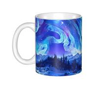 UDFKGLP Gorgeous Northern Lights Pattern mug ceramic Mugs for cappuccino, latte, cereal, yogurt, milk, hot or cold drinks Micro-wave oven
