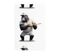 UDFKGLP Gorilla playing baseball Pattern Tin decorative painting 8x12in Made of tinplate, wear-resistant and durable