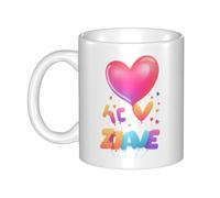 UDFKGLP Gradient color love says happy birthday Pattern mug ceramic Mugs for cappuccino, latte, cereal, yogurt, milk, hot or cold drinks Micro-wave oven