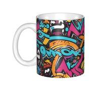 UDFKGLP Graffiti Skateboard Pattern mug ceramic Mugs for cappuccino, latte, cereal, yogurt, milk, hot or cold drinks Micro-wave oven
