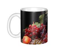 UDFKGLP Grapes and Wine Pattern mug ceramic Mugs for cappuccino, latte, cereal, yogurt, milk, hot or cold drinks Micro-wave oven