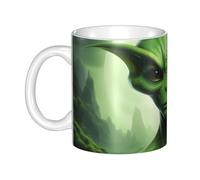 UDFKGLP Green alien Pattern mug ceramic Mugs for cappuccino, latte, cereal, yogurt, milk, hot or cold drinks Micro-wave oven