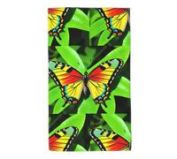 UDFKGLP Green Leaf Colorful Butterfly Pattern Towel Towels 27.5x16in Skin-Friendly Absorbent Fluffy and Soft for Bathroom, Beach, Outdoors
