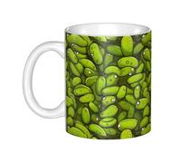 UDFKGLP Green peas Pattern mug ceramic Mugs for cappuccino, latte, cereal, yogurt, milk, hot or cold drinks Micro-wave oven