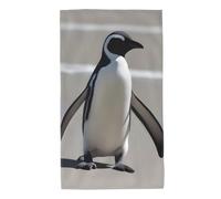 UDFKGLP Grey Penguin Pattern Towel Towels 27.5x16in Skin-Friendly Absorbent Fluffy and Soft for Bathroom, Beach, Outdoors