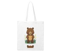 UDFKGLP Grizzly bear in the garden Pattern Woman Canvas Tote Bag Strong and durable for traveling, shopping, Daily One Size