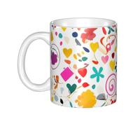 UDFKGLP Happy Birthday Background Pattern mug ceramic Mugs for cappuccino, latte, cereal, yogurt, milk, hot or cold drinks Micro-wave oven
