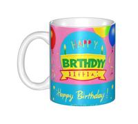 UDFKGLP Happy Birthday Balloon Pattern mug ceramic Mugs for cappuccino, latte, cereal, yogurt, milk, hot or cold drinks Micro-wave oven