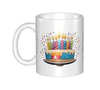 UDFKGLP Happy birthday pattern Pattern mug ceramic Mugs for cappuccino, latte, cereal, yogurt, milk, hot or cold drinks Micro-wave oven