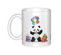 UDFKGLP Happy Birthday to Baby Panda Pattern mug ceramic Mugs for cappuccino, latte, cereal, yogurt, milk, hot or cold drinks Micro-wave oven