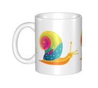 UDFKGLP Happy colorful snail Pattern mug ceramic Mugs for cappuccino, latte, cereal, yogurt, milk, hot or cold drinks Micro-wave oven