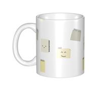 UDFKGLP Happy every day Pattern mug ceramic Mugs for cappuccino, latte, cereal, yogurt, milk, hot or cold drinks Micro-wave oven