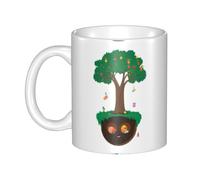 UDFKGLP Happy party in the tree hole Pattern mug ceramic Mugs for cappuccino, latte, cereal, yogurt, milk, hot or cold drinks Micro-wave oven
