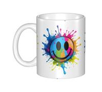 UDFKGLP Happy smiling face Pattern mug ceramic Mugs for cappuccino, latte, cereal, yogurt, milk, hot or cold drinks Micro-wave oven