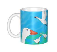 UDFKGLP happy white goose Pattern mug ceramic Mugs for cappuccino, latte, cereal, yogurt, milk, hot or cold drinks Micro-wave oven