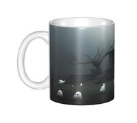 UDFKGLP Haunted Mansion Pattern mug ceramic Mugs for cappuccino, latte, cereal, yogurt, milk, hot or cold drinks Micro-wave oven