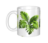 UDFKGLP Hawaiian coconut leaves Pattern mug ceramic Mugs for cappuccino, latte, cereal, yogurt, milk, hot or cold drinks Micro-wave oven