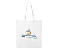 UDFKGLP Hippo crossing the bridge Pattern Woman Canvas Tote Bag Strong and durable for traveling, shopping, Daily One Size