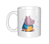 UDFKGLP Hippo playing with paper airplanes Pattern mug ceramic Mugs for cappuccino, latte, cereal, yogurt, milk, hot or cold drinks Micro-wave oven