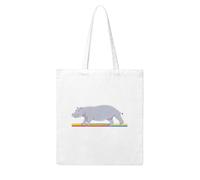 UDFKGLP Hippopotamus crossing the rainbow Pattern Woman Canvas Tote Bag Strong and durable for traveling, shopping, Daily One Size