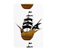 UDFKGLP Horrible pirate ship Pattern Tin decorative painting 8x12in Made of tinplate, wear-resistant and durable