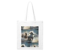 UDFKGLP Horses running wild in the river Pattern Woman Canvas Tote Bag Strong and durable for traveling, shopping, Daily One Size
