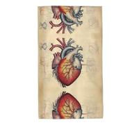 UDFKGLP Human Anatomy Heart Chart Pattern Towel Towels 27.5x16in Skin-Friendly Absorbent Fluffy and Soft for Bathroom, Beach, Outdoors