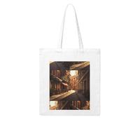 UDFKGLP Italian Old Street Pattern Woman Canvas Tote Bag Strong and durable for traveling, shopping, Daily One Size
