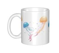 UDFKGLP Jellyfish blowing bubbles Pattern mug ceramic Mugs for cappuccino, latte, cereal, yogurt, milk, hot or cold drinks Micro-wave oven