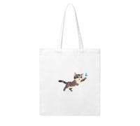 UDFKGLP Kitten chasing dragonflies Pattern Woman Canvas Tote Bag Strong and durable for traveling, shopping, Daily One Size