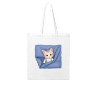 UDFKGLP Kitten hiding in the warm quilt Pattern Woman Canvas Tote Bag Strong and durable for traveling, shopping, Daily One Size