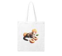 UDFKGLP Kitten lying on soft peaches Pattern Woman Canvas Tote Bag Strong and durable for traveling, shopping, Daily One Size