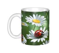UDFKGLP Ladybug on Daisy Flower Pattern mug ceramic Mugs for cappuccino, latte, cereal, yogurt, milk, hot or cold drinks Micro-wave oven