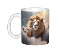 UDFKGLP Lamb with A Lion On The Clouds Pattern mug ceramic Mugs for cappuccino, latte, cereal, yogurt, milk, hot or cold drinks Micro-wave oven