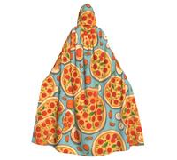 UDFKGLP Large Pizza Pattern Adult Hooded Cloak is a super large, comfortable, and durable Halloween hooded poncho