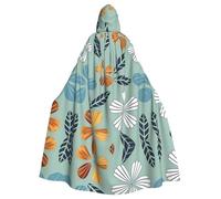 UDFKGLP Light coloured floral Pattern Adult Hooded Cloak is a super large, comfortable, and durable Halloween hooded poncho