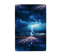 UDFKGLP lightning in a flash Pattern Tin decorative painting 8x12in Made of tinplate, wear-resistant and durable