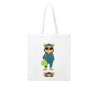 UDFKGLP Little bear in sunglasses with a frog bag Pattern Woman Canvas Tote Bag Strong and durable for traveling, shopping, Daily One Size