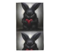 UDFKGLP Little Black Rabbit Holding a Heart Pattern Towel Towels 27.5x16in Skin-Friendly Absorbent Fluffy and Soft for Bathroom, Beach, Outdoors