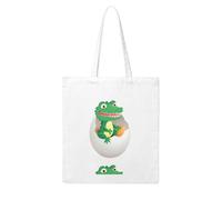UDFKGLP Little crocodile in the eggshell Pattern Woman Canvas Tote Bag Strong and durable for traveling, shopping, Daily One Size