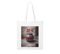 UDFKGLP Little flowers in the painted pottery Pattern Woman Canvas Tote Bag Strong and durable for traveling, shopping, Daily One Size