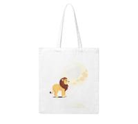 UDFKGLP Little lion looking at the moon Pattern Woman Canvas Tote Bag Strong and durable for traveling, shopping, Daily One Size