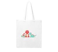 UDFKGLP Little red flower and cute dinosaur Pattern Woman Canvas Tote Bag Strong and durable for traveling, shopping, Daily One Size