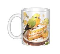UDFKGLP Little sparrow on the cake Pattern mug ceramic Mugs for cappuccino, latte, cereal, yogurt, milk, hot or cold drinks Micro-wave oven