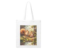 UDFKGLP Little squirrel gnawing fruit Pattern Woman Canvas Tote Bag Strong and durable for traveling, shopping, Daily One Size