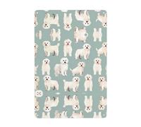 UDFKGLP Little White Dogs Pattern Pattern Tin decorative painting 8x12in Made of tinplate, wear-resistant and durable