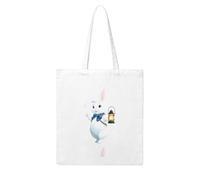 UDFKGLP Little white rabbit holding a lantern Pattern Woman Canvas Tote Bag Strong and durable for traveling, shopping, Daily One Size