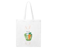 UDFKGLP Little white rabbit in the carrot basket Pattern Woman Canvas Tote Bag Strong and durable for traveling, shopping, Daily One Size