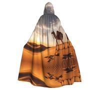 UDFKGLP lone camel Pattern Adult Hooded Cloak is a super large, comfortable, and durable Halloween hooded poncho